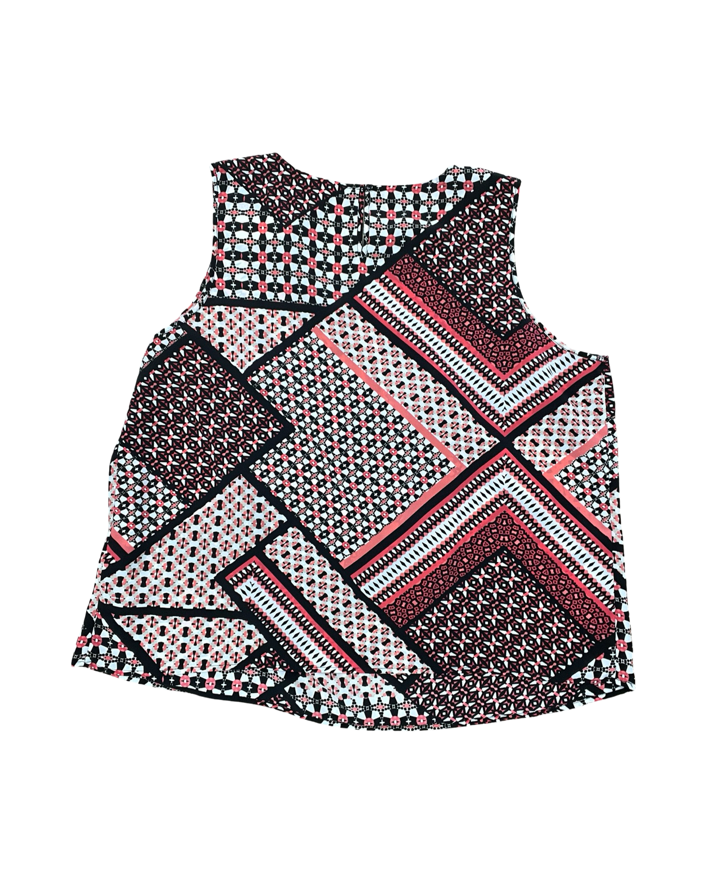 Top Sleeveless By Cj Banks In Pink & White, Size:3X
