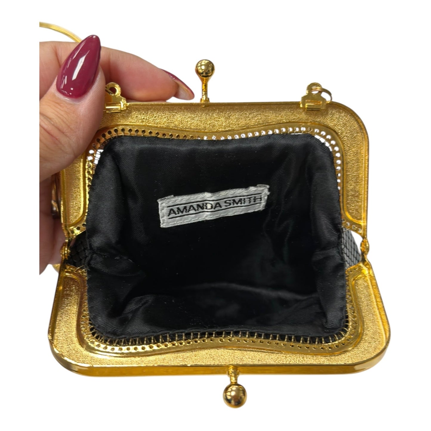 Crossbody By Amanda Smith In Black & Gold, Size:Small