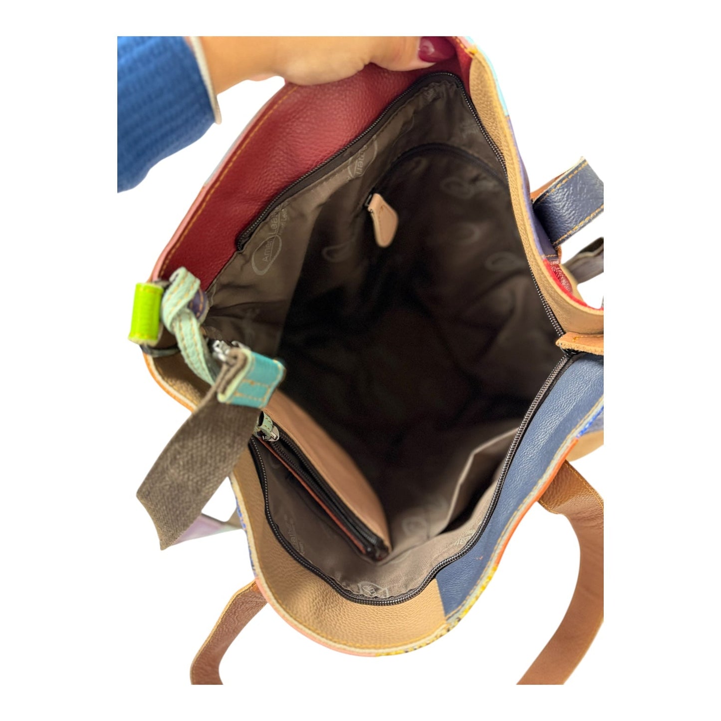 Handbag Leather By AMERI In Multi, Size:Large