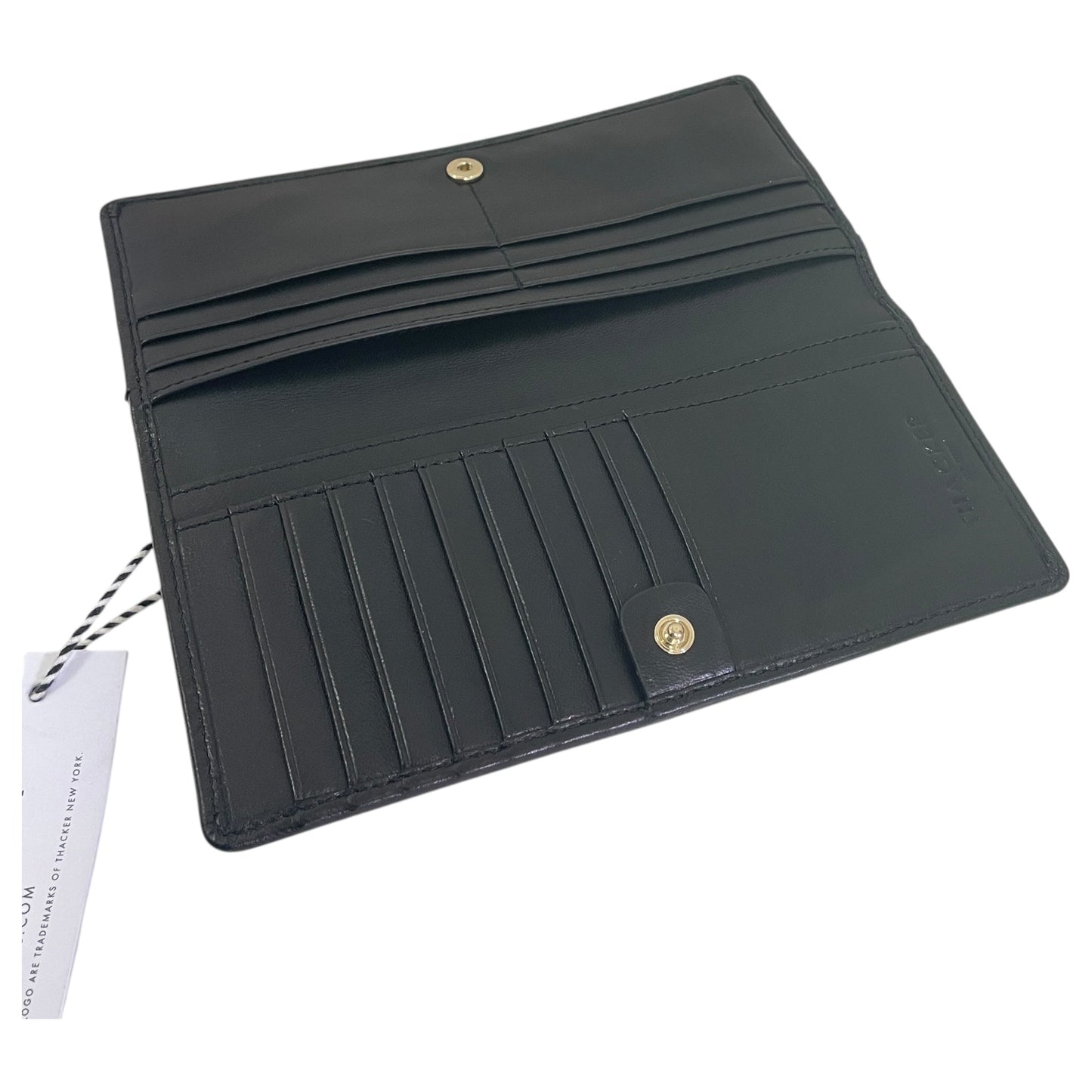 Wallet Leather By THACKER In Black, Size:Large