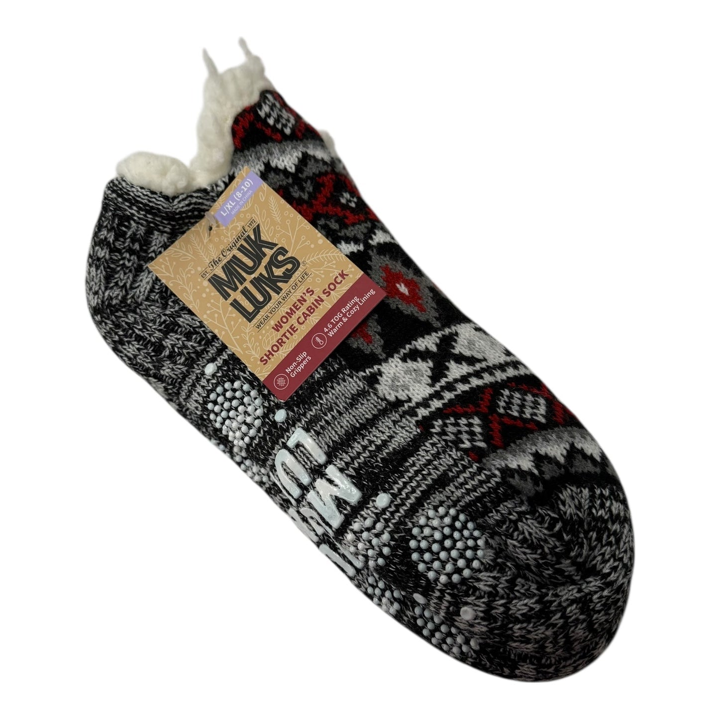 Socks By Muk Luks In Black & Red, Size:8