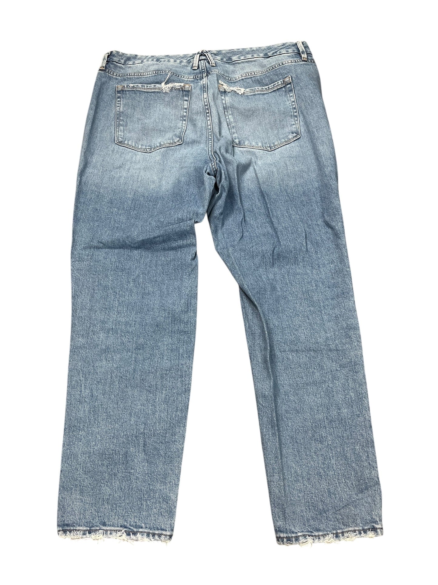 Jeans Straight By Good American In Blue Denim, Size:16