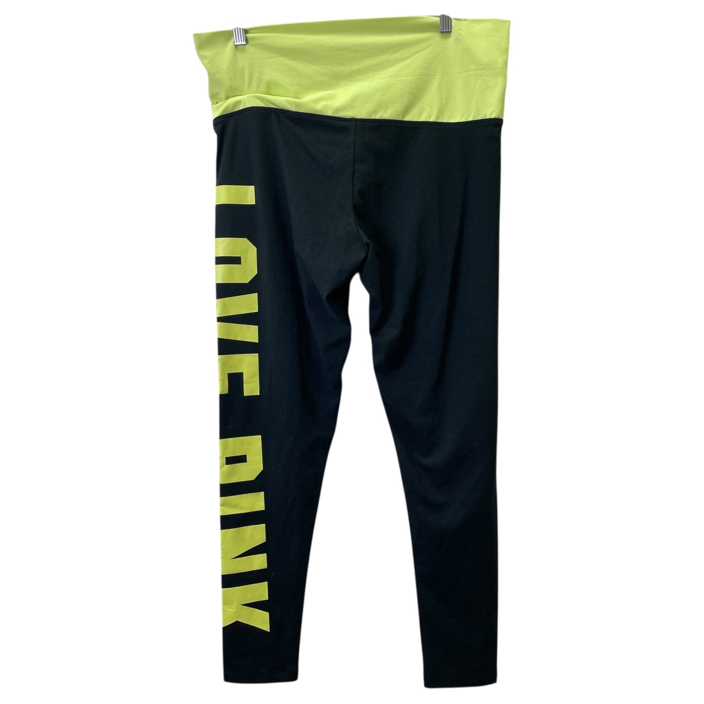 Athletic Leggings By Pink In Black & Yellow, Size:Xl