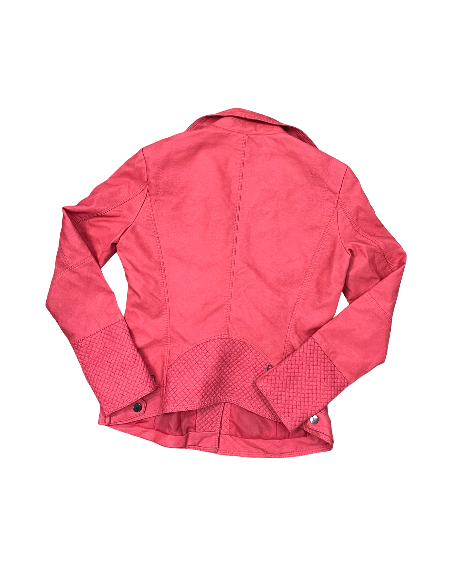 Jacket Moto By Clothes Mentor In Red, Size:M