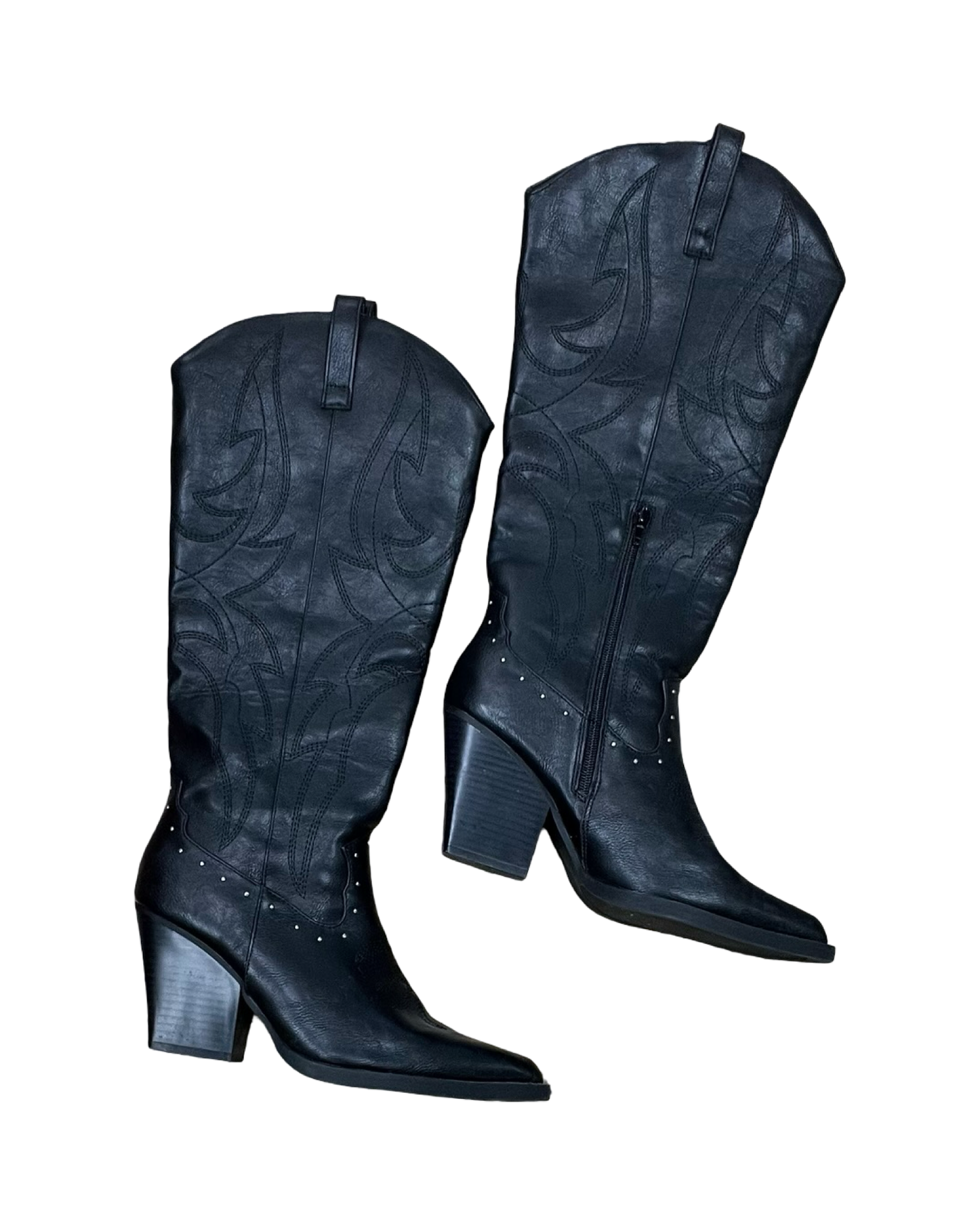 Boots Knee Heels By Sugar In Black, Size:9