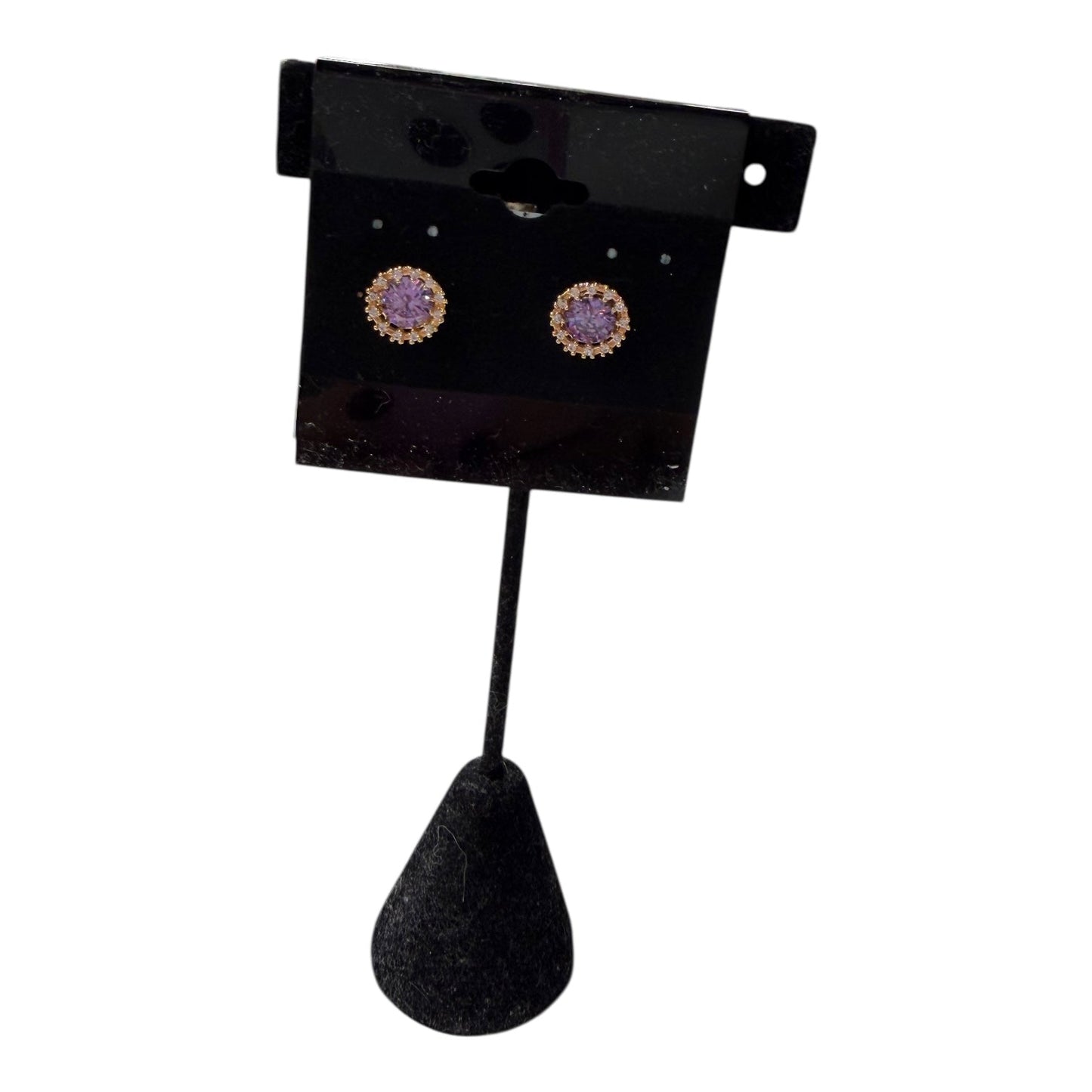 Earrings Stud In Gold & Purple