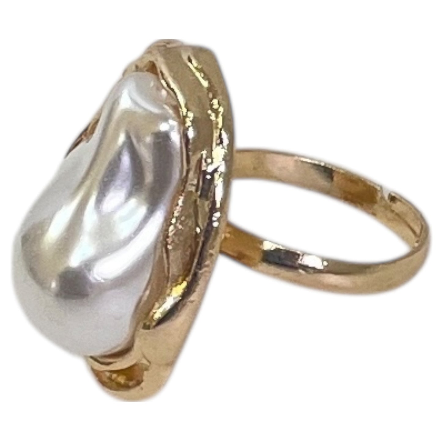 Ring Statement By Cme In Gold & White, Size:8
