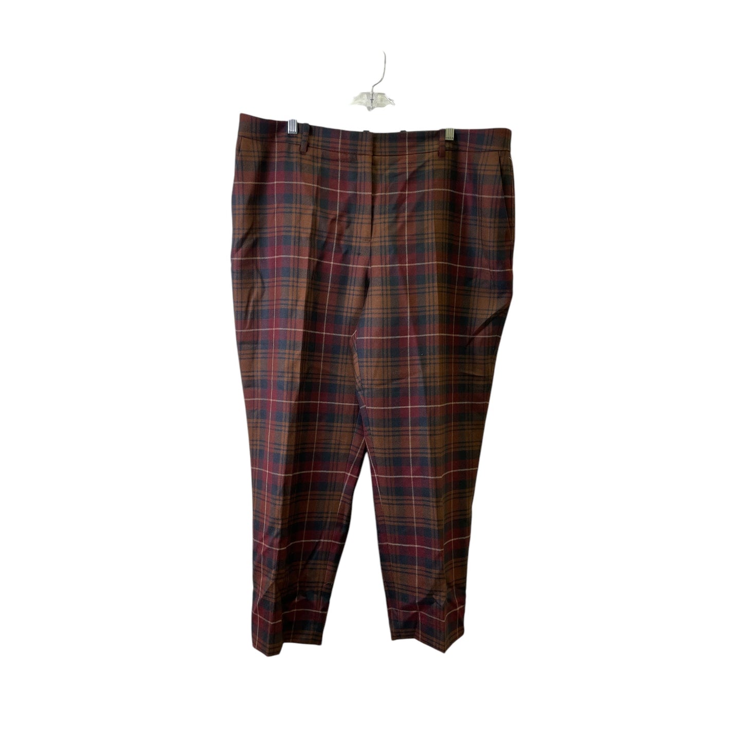 Pants Designer By Lafayette 148 In Plaid Pattern, Size:18