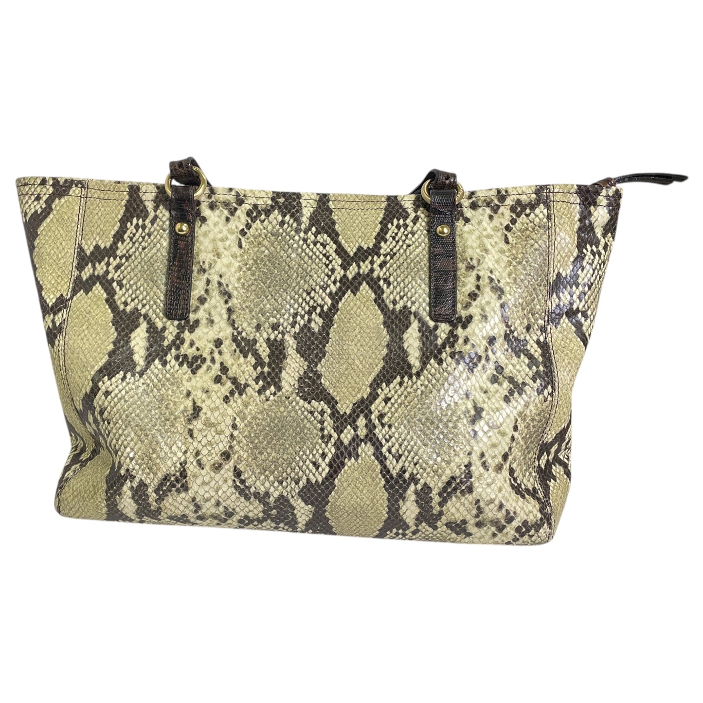 Handbag Designer By Brahmin In Snakeskin Print, Size:Large