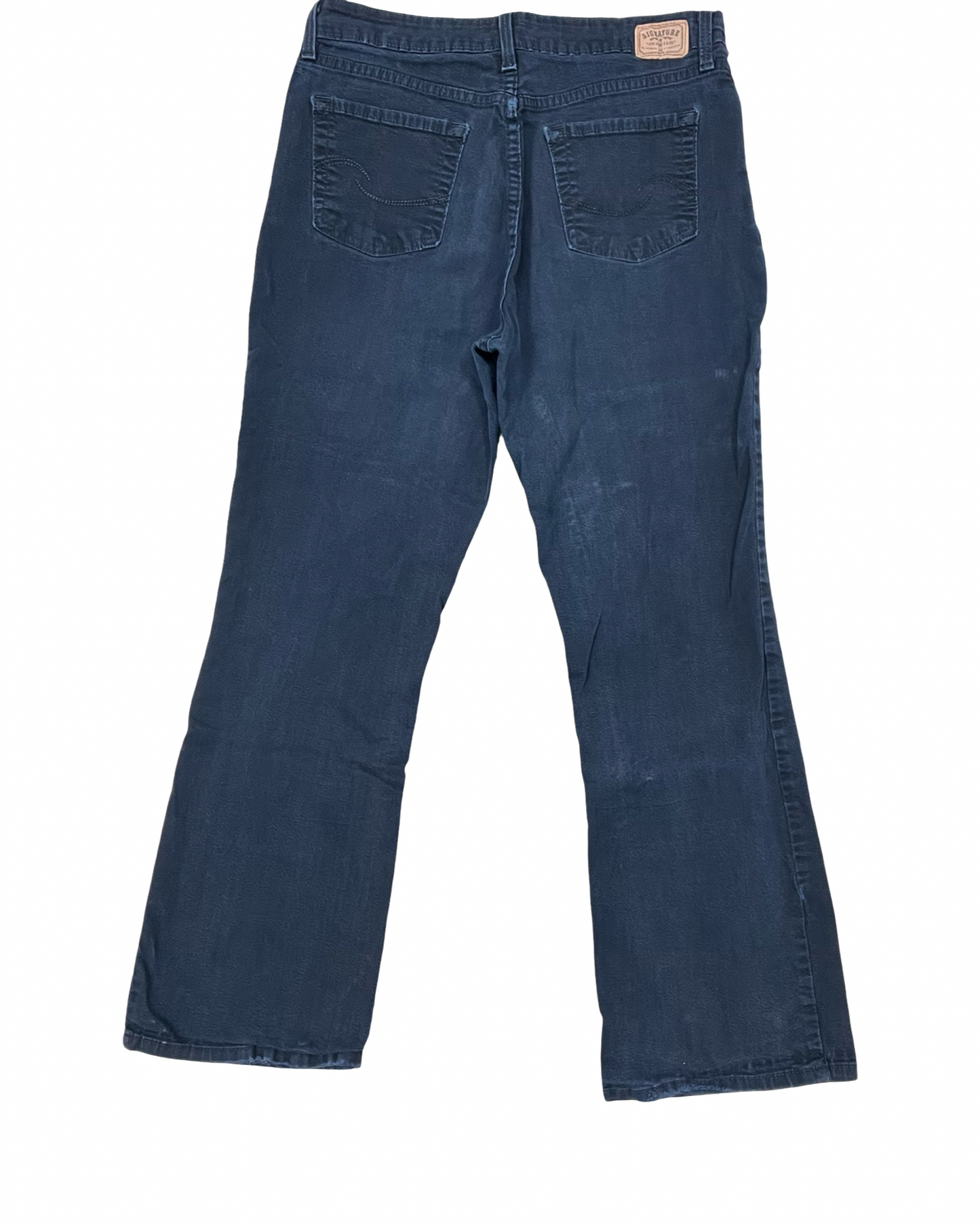 Jeans Boot Cut By Levis Signature In Black Denim, Size:14