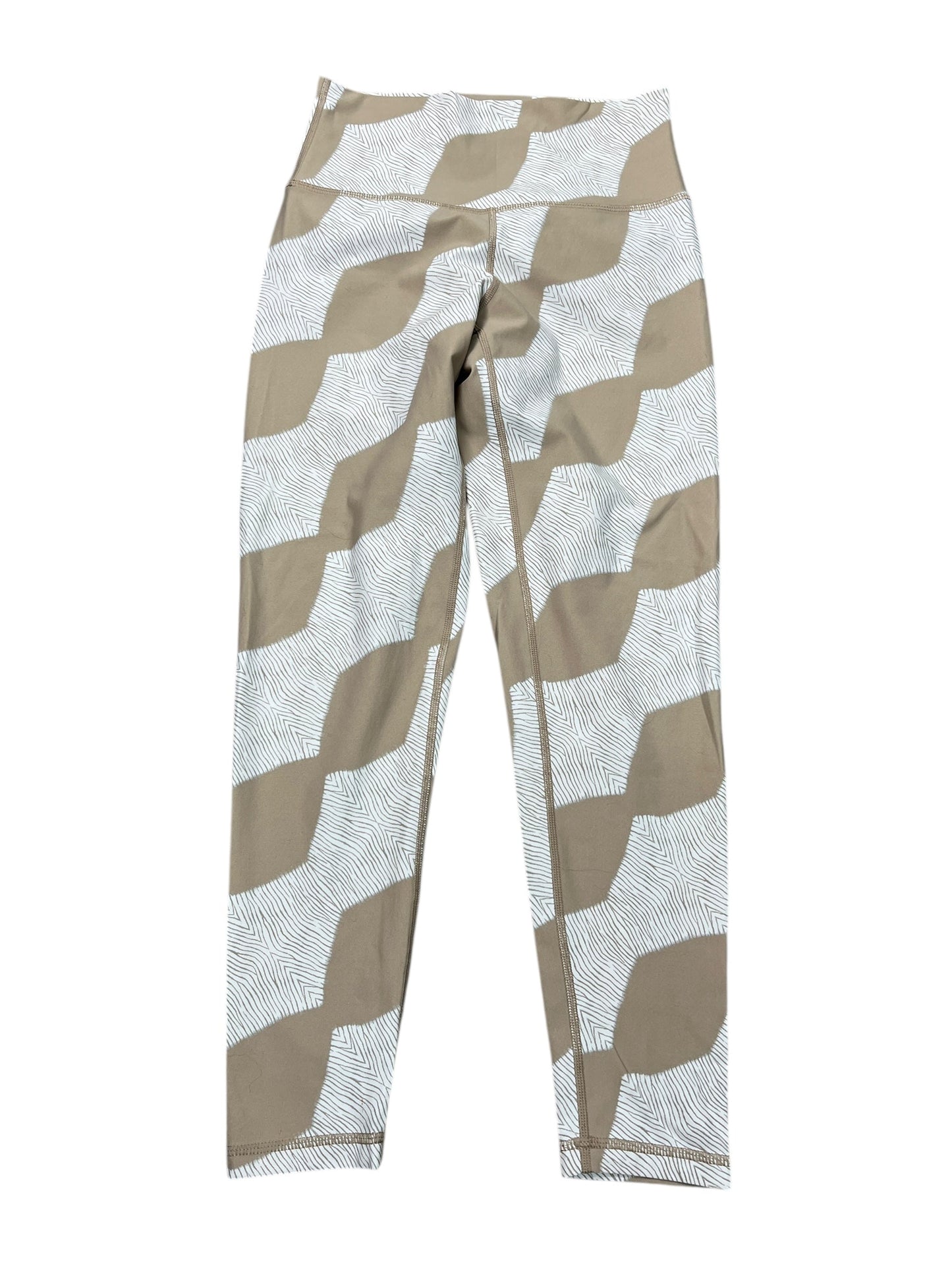 Athletic Leggings Capris By Aerie In Tan & White, Size:M