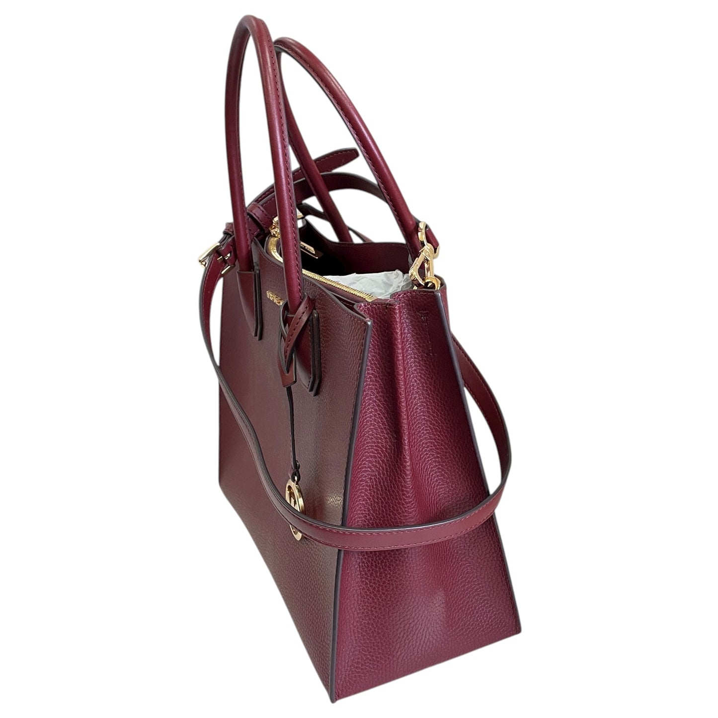 Tote Designer By Michael Kors In Maroon, Size:Medium