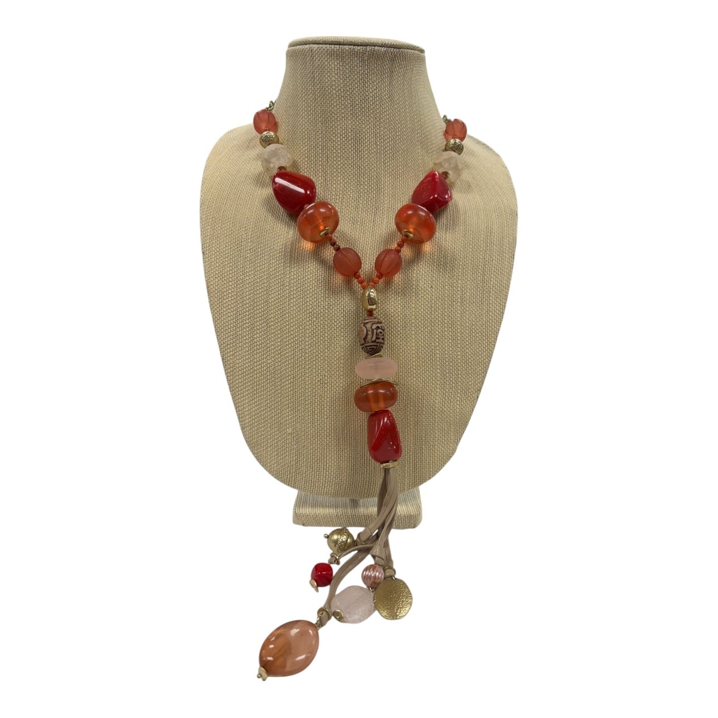 Necklace Statement By Chicos In Gold & Pink