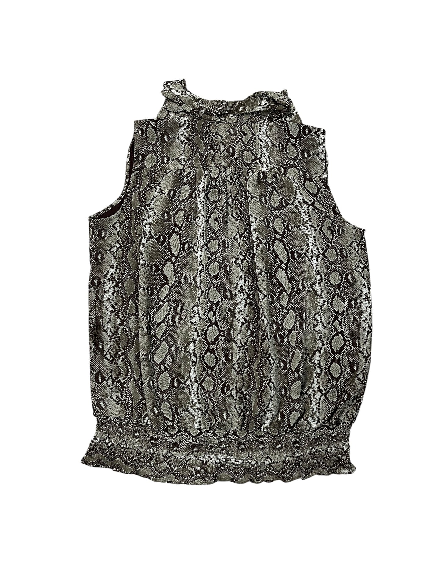 Blouse Designer By Michael By Michael Kors In Snakeskin Print, Size:1X