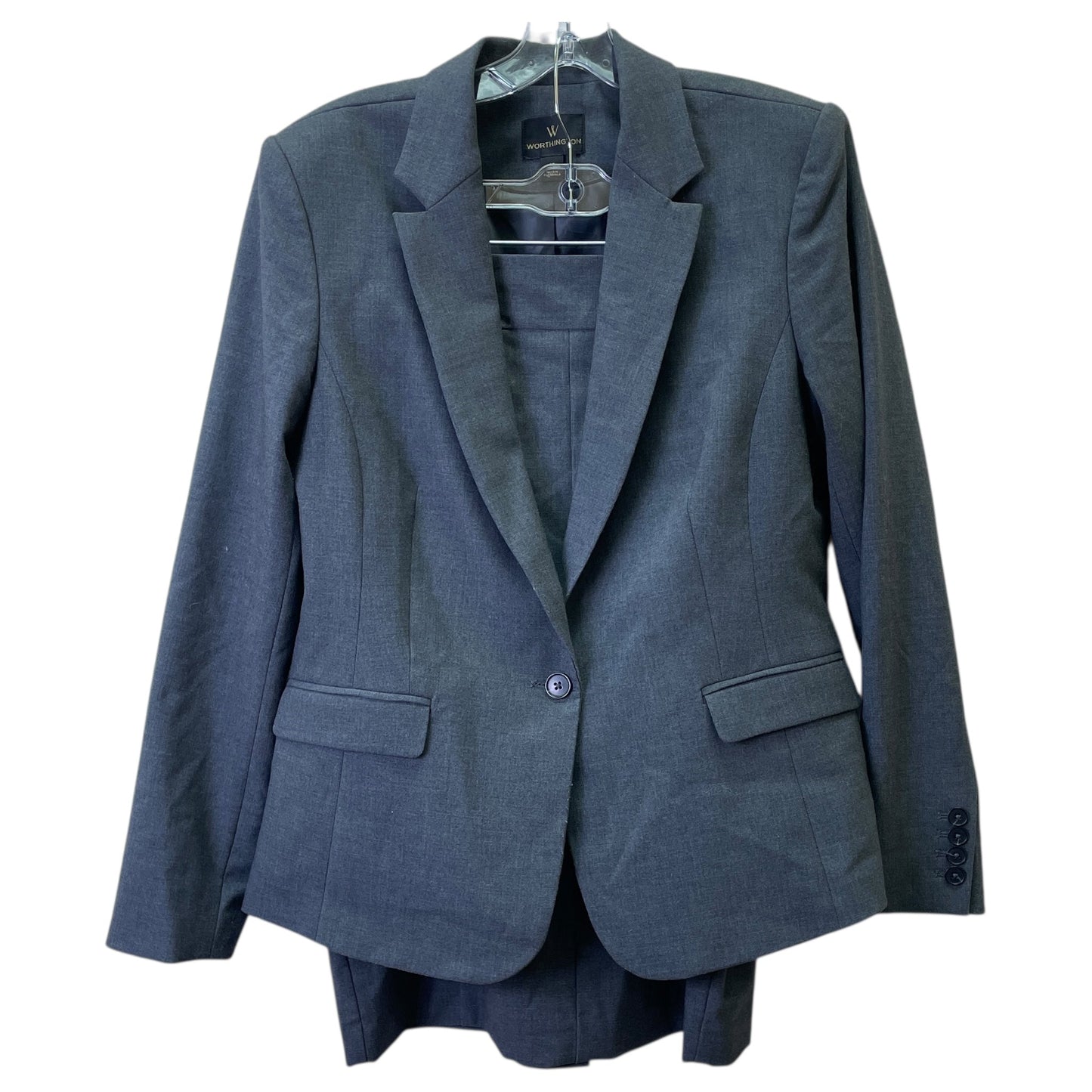 Skirt Suit 2Pc By Worthington In Grey, Size:L