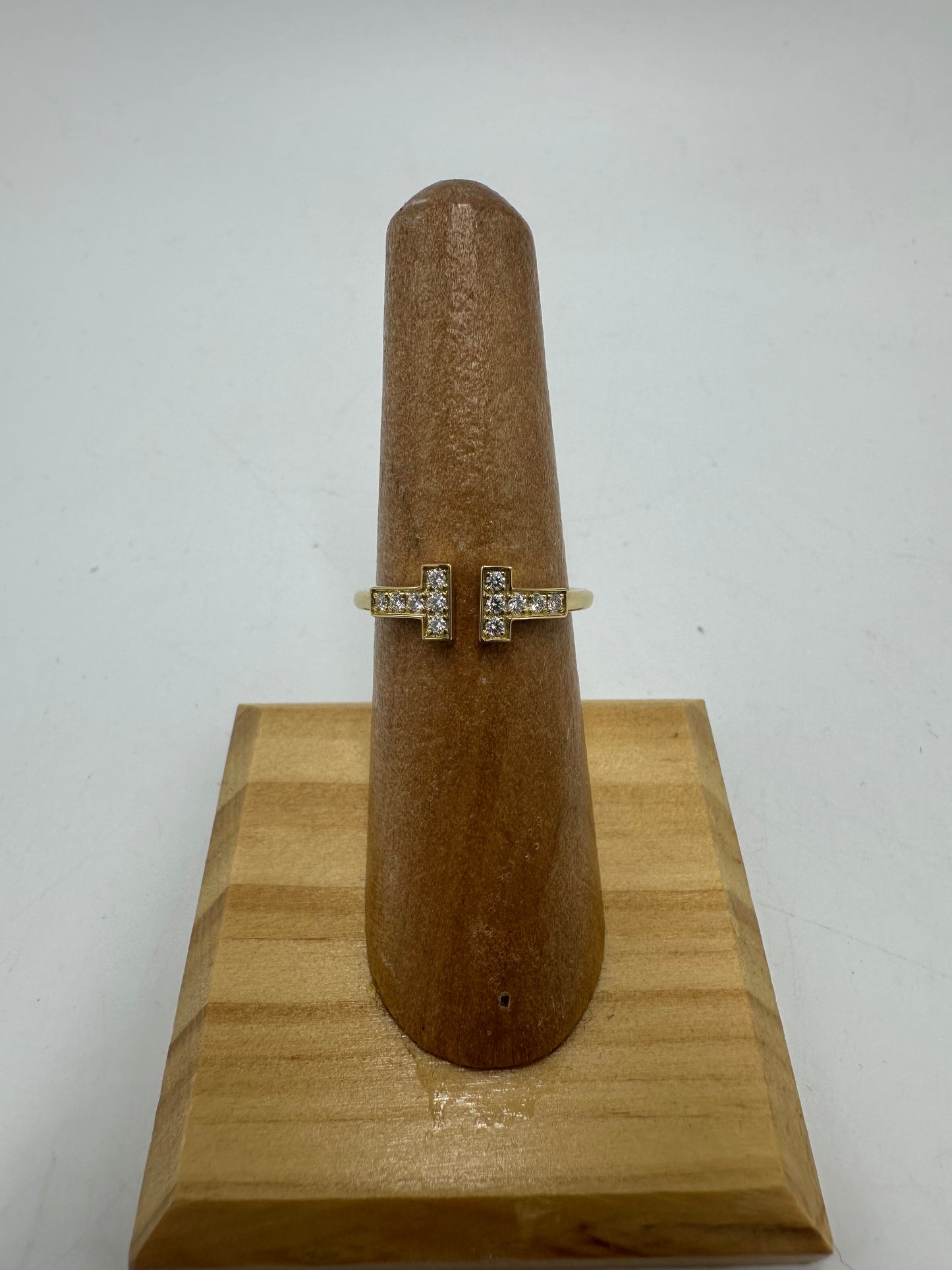 Tiffany & Company 18K T Wire Diamond Luxury Designer Ring, Size: 6.5