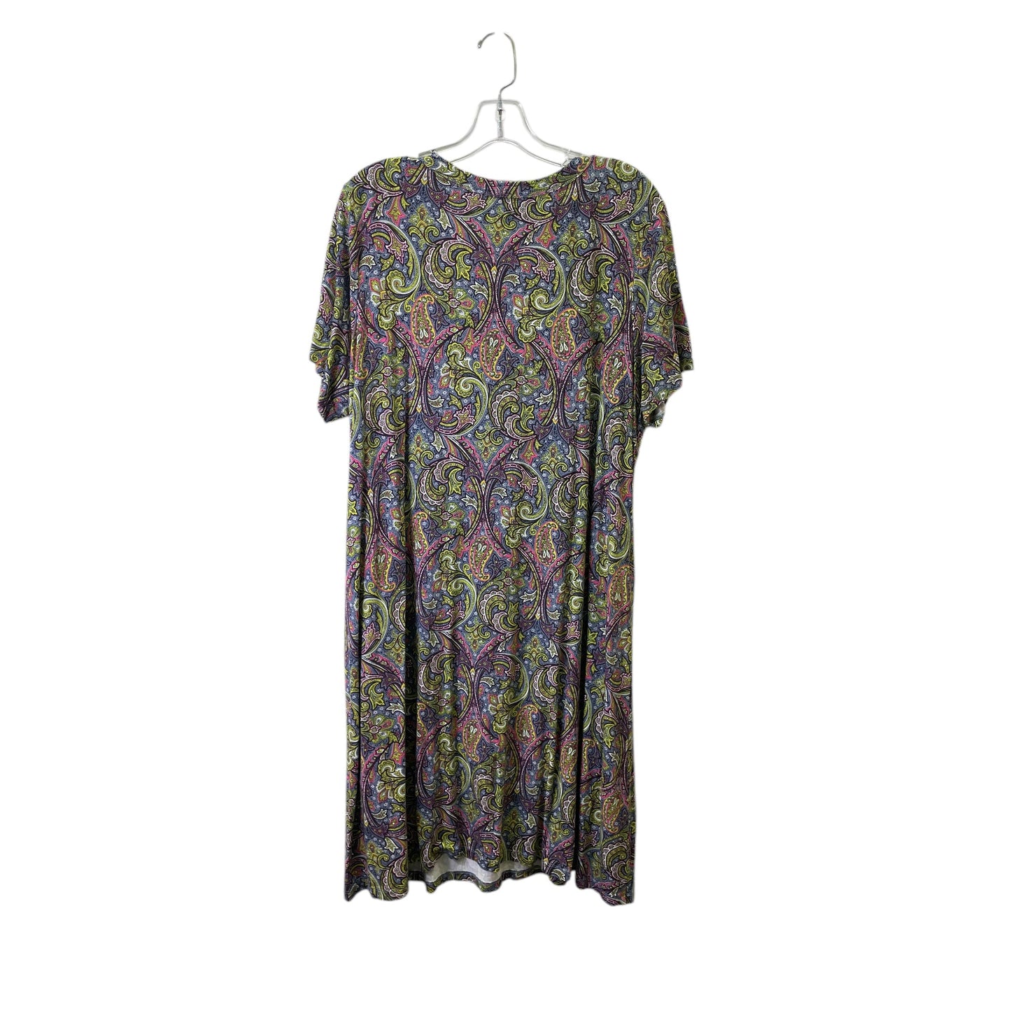 Dress Casual Short By Premise In Purple & Yellow, Size:1X