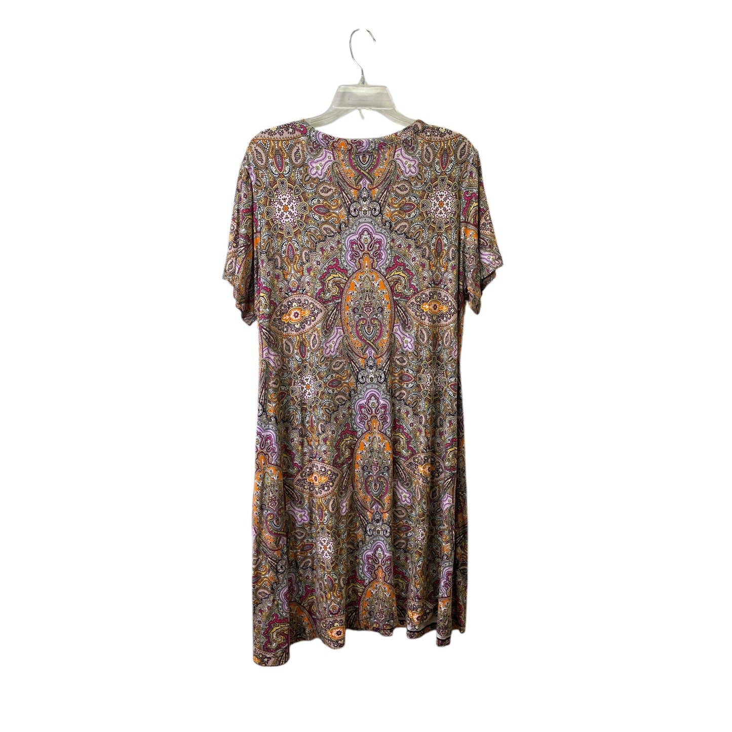 Dress Casual Short By Premise In Orange & Pink, Size:1X