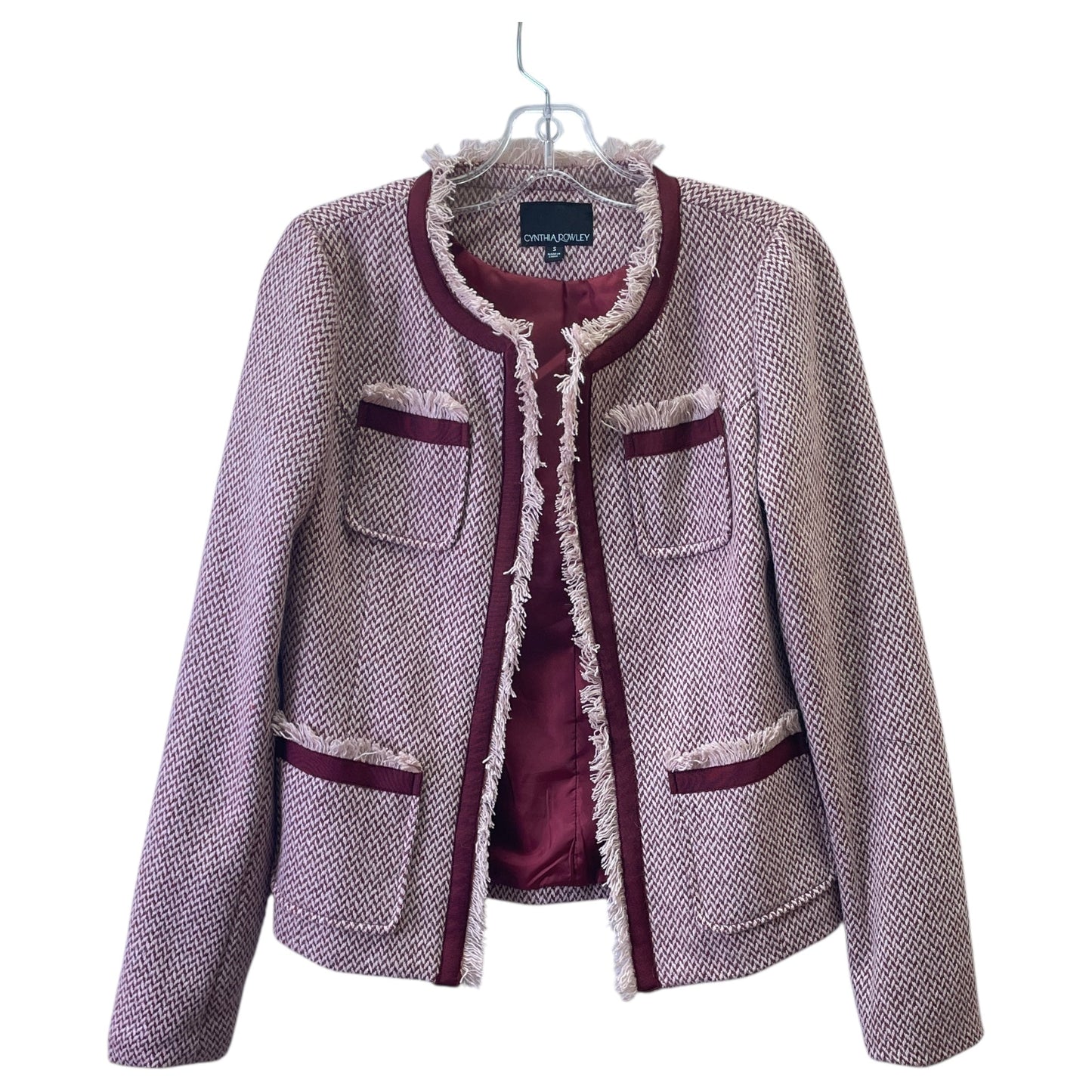 Blazer By Cynthia Rowley In Maroon, Size:S