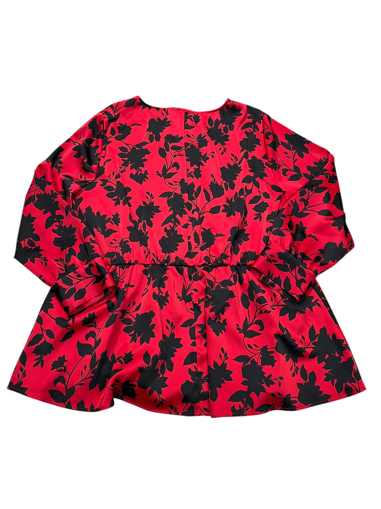 Blouse Ls By Lane Bryant In Red, Size:3X