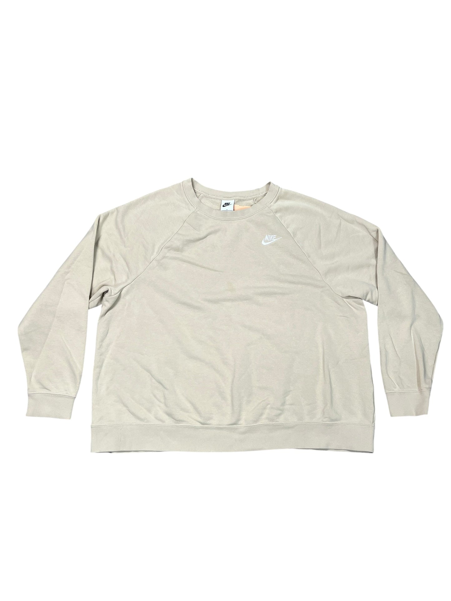 Athletic Sweatshirt Crewneck By Nike Apparel In Tan, Size:1X