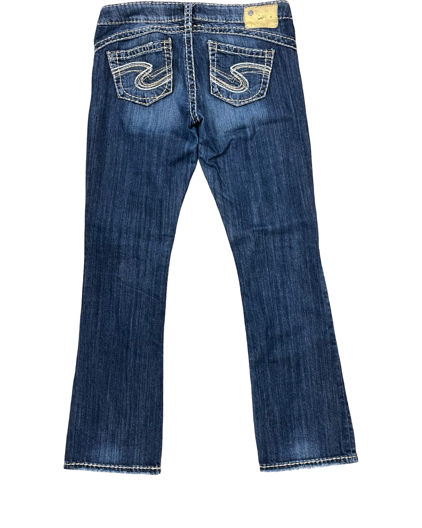 Jeans Boot Cut By Silver In Blue Denim, Size:8