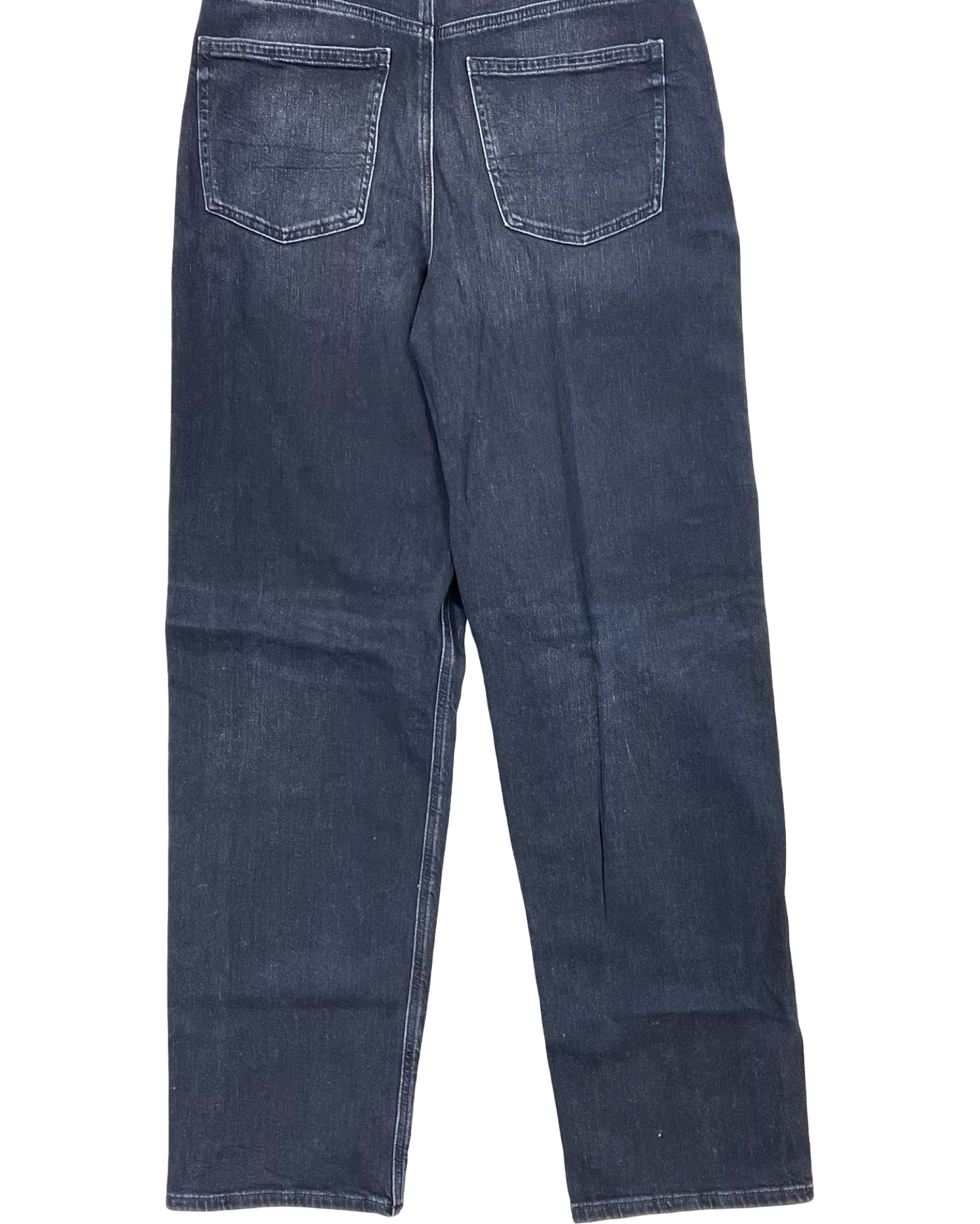 Jeans Straight By American Eagle In Black Denim, Size:16L