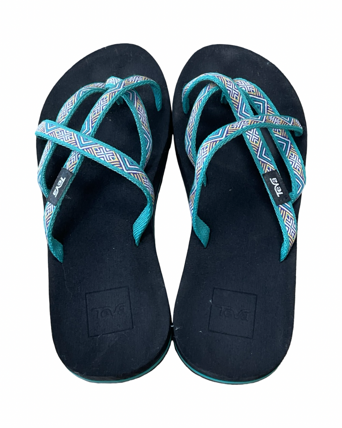 Sandals Flats By Teva In Black & Blue, Size:7
