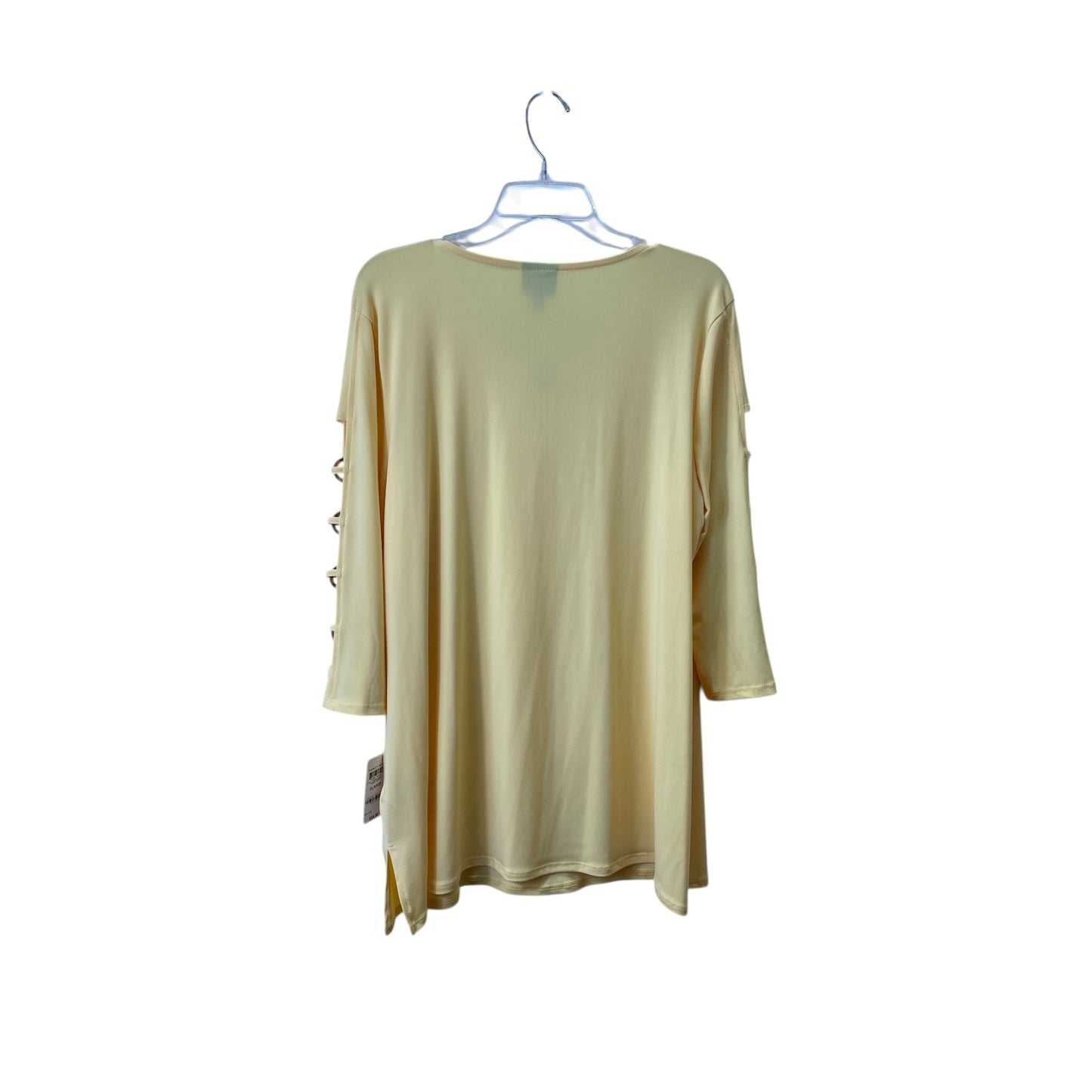 Top 3/4 Sleeve By Jm Collections In Yellow, Size:Xl