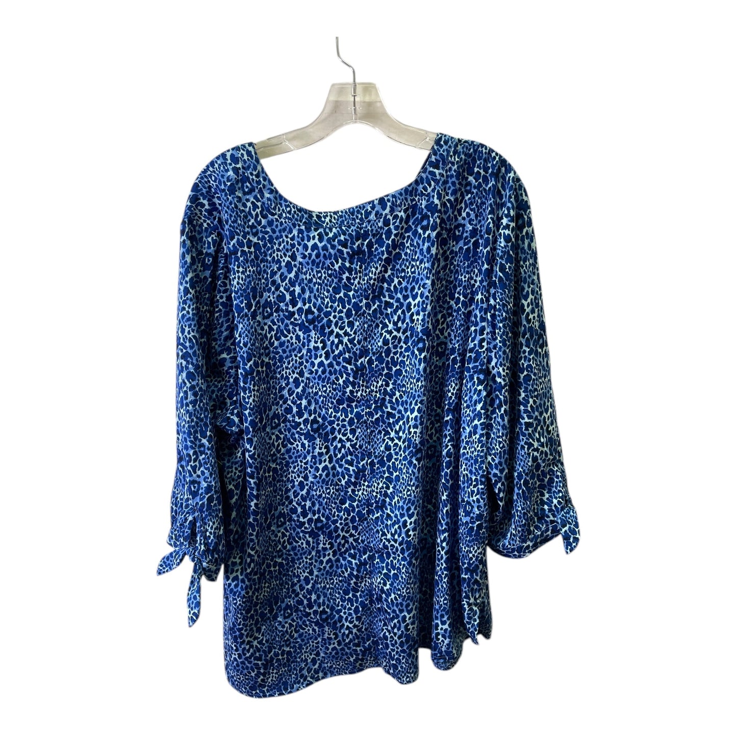 Top 3/4 Sleeve By Catherines In Blue, Size:2X