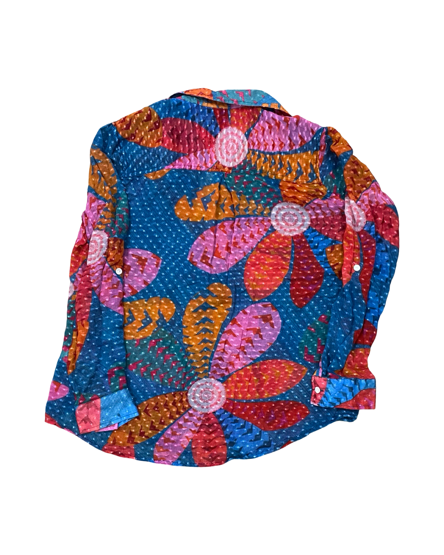 Blouse Ls By Clothes Mentor In Blue & Red, Size:L