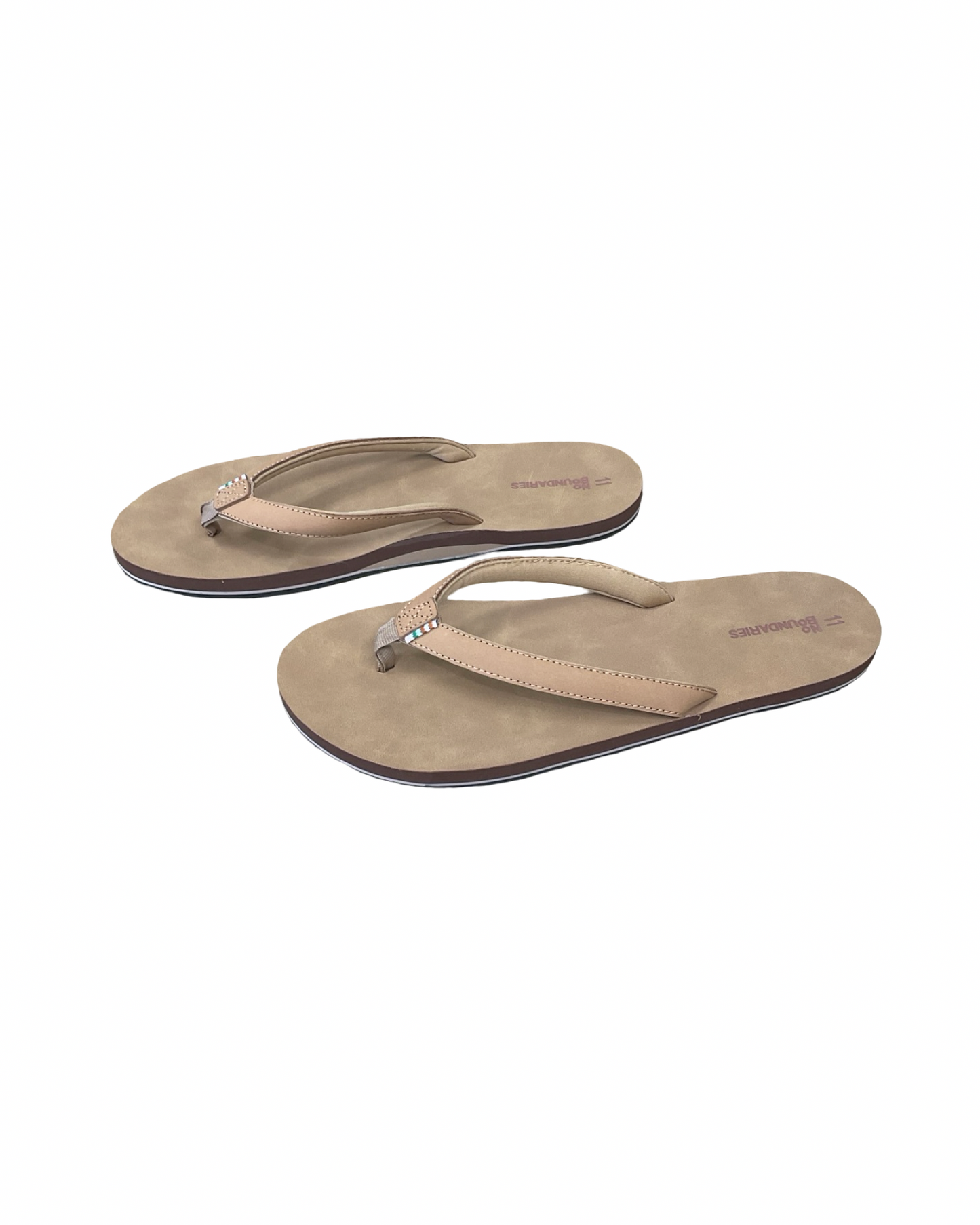 Sandals Flip Flops By No Boundaries In Tan, Size:11