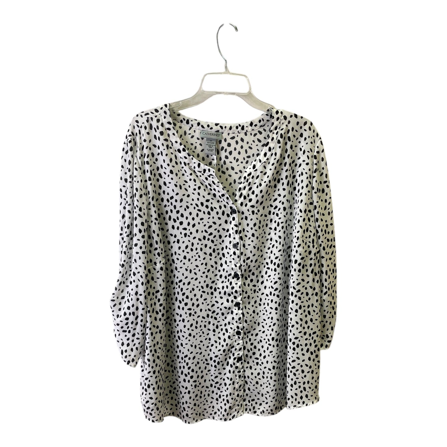 Top 3/4 Sleeve By Catherines In White, Size:2X