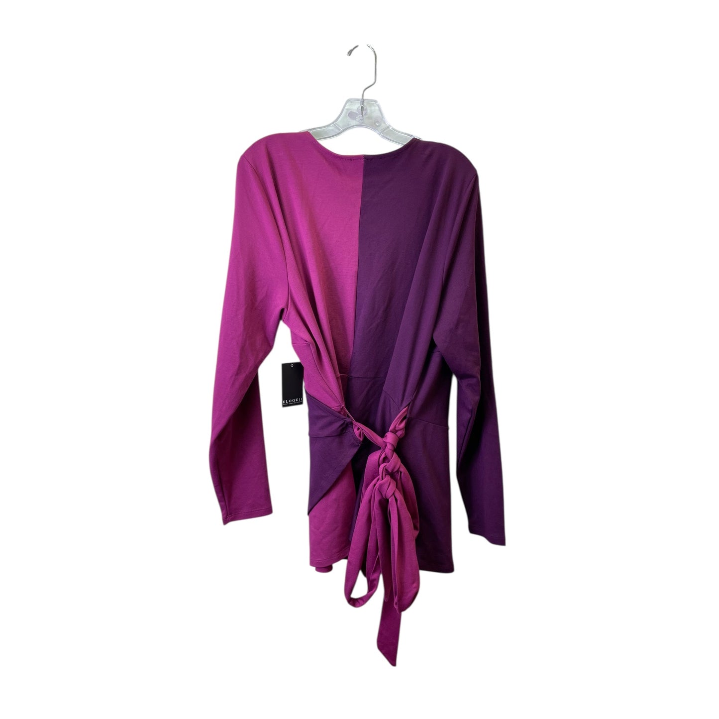 Top Ls By Eloquii In Pink & Purple, Size:2X