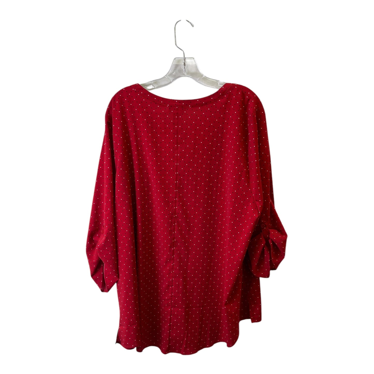 Top 3/4 Sleeve By Catherines In Red, Size:2X