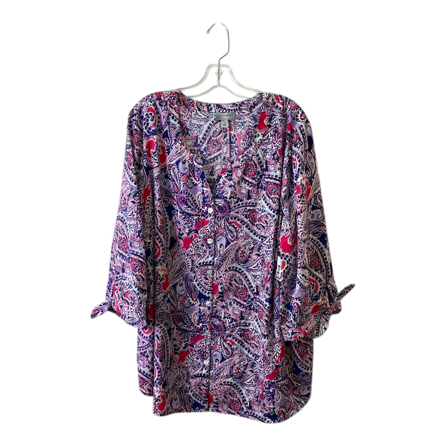 Top 3/4 Sleeve By Catherines In Purple, Size:2X
