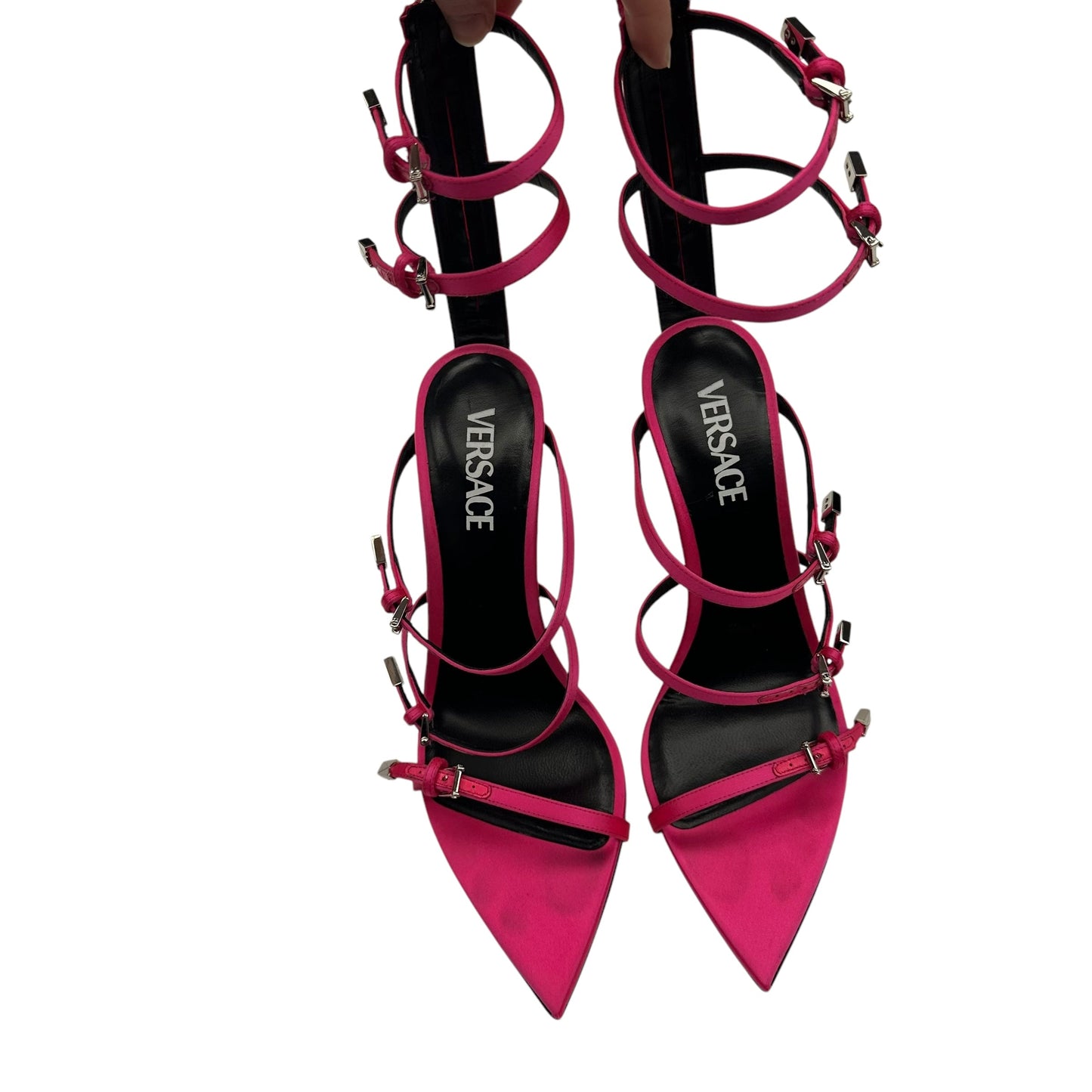 Shoes Luxury Designer By Versace In Pink, Size:9.5