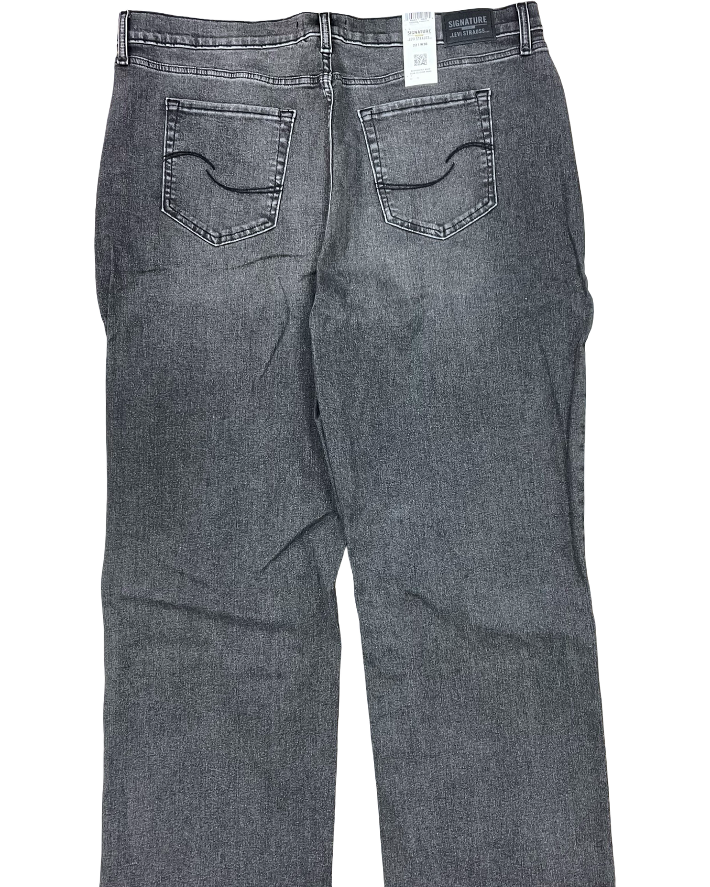 Jeans Straight By Levis In Grey Denim, Size:22