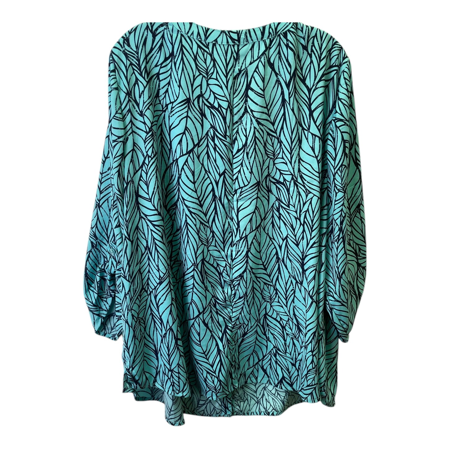 Top 3/4 Sleeve By Catherines In Aqua, Size:2X