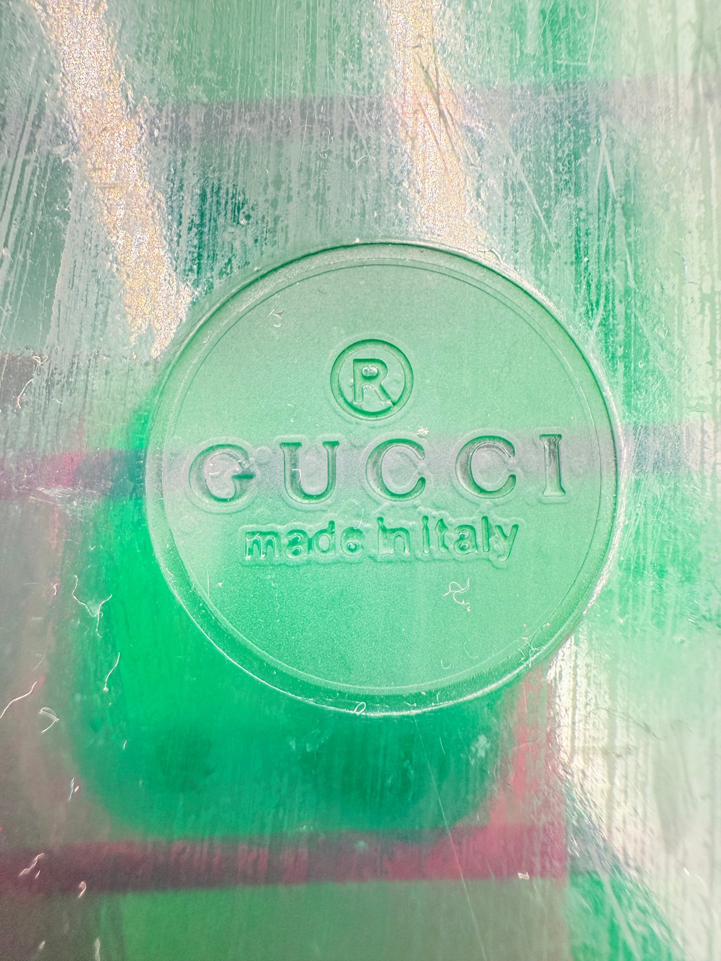 Sandals Luxury Designer By Gucci In Green, Size: 8.5