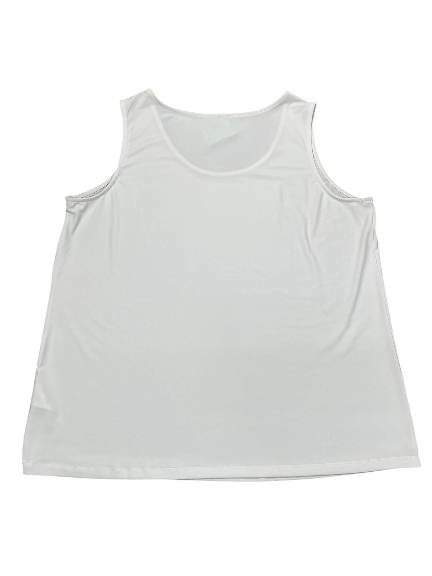 Tank Top By Susan Graver In White, Size:1X