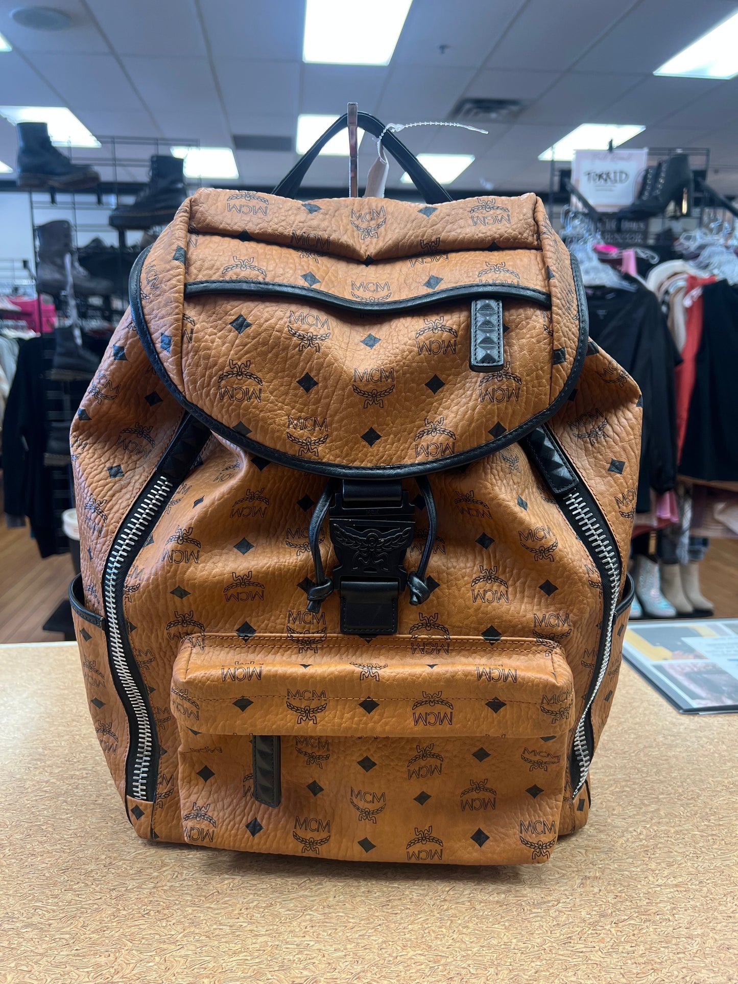 BACKPACK LUXURY DESIGNER by MCM In BROWN, Size: LARGE