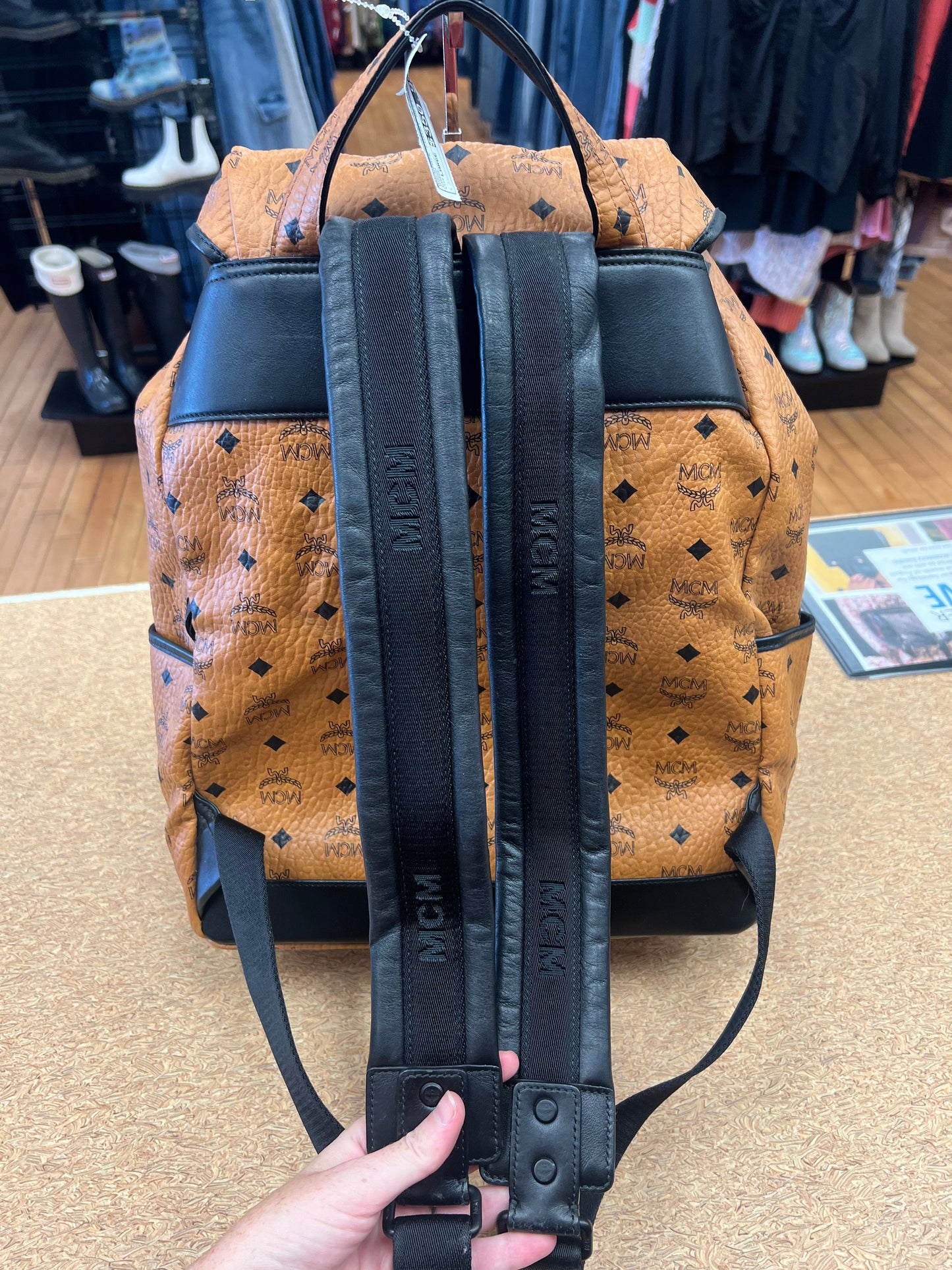 BACKPACK LUXURY DESIGNER by MCM In BROWN, Size: LARGE