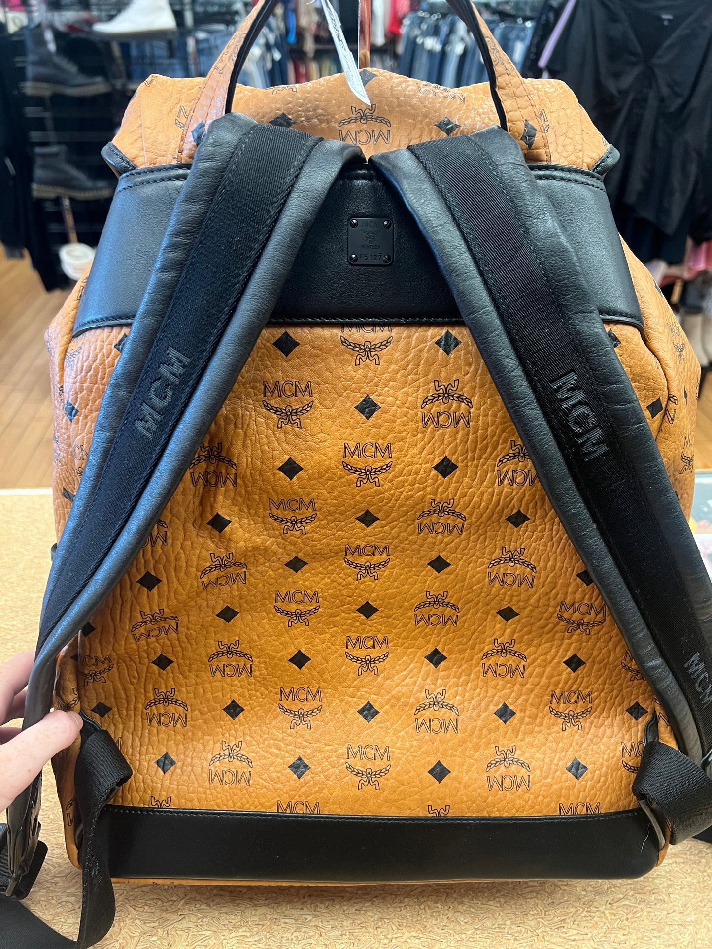 BACKPACK LUXURY DESIGNER by MCM In BROWN, Size: LARGE