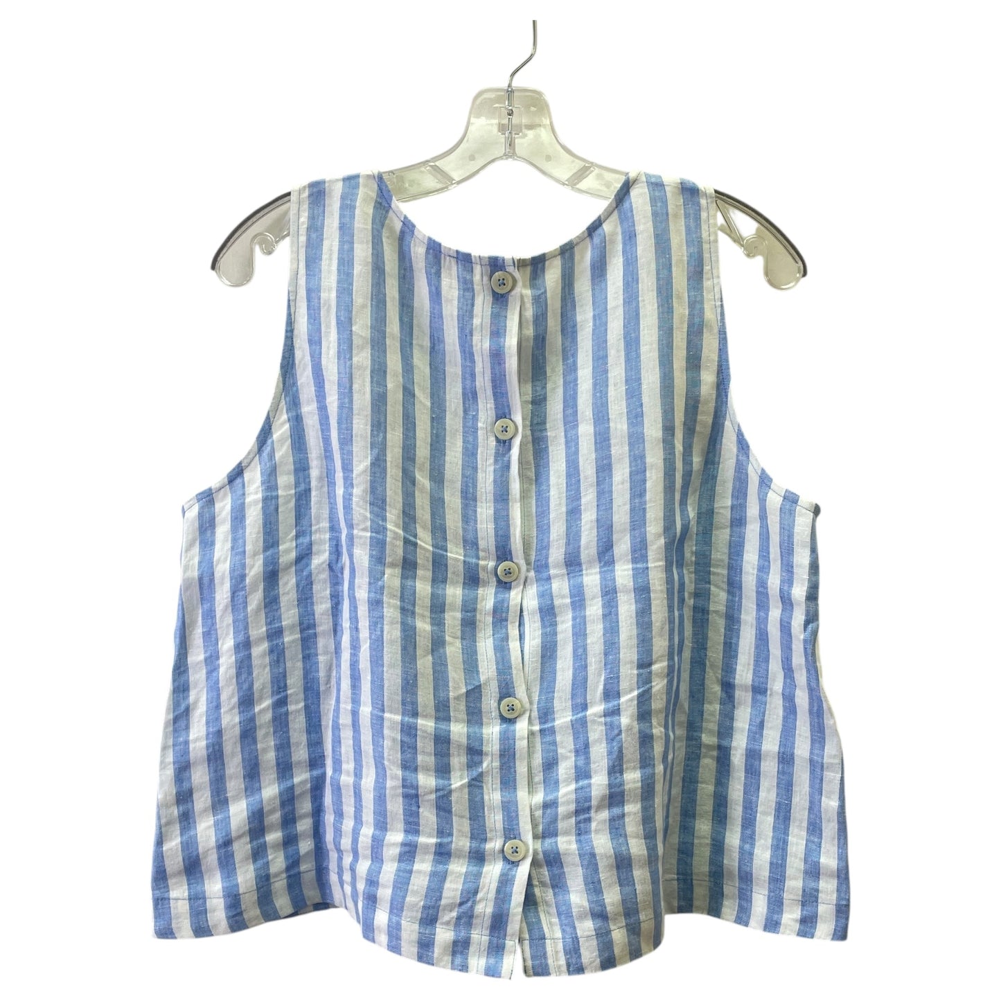 Top Sleeveless By J. Crew In Blue & White, Size:Xl