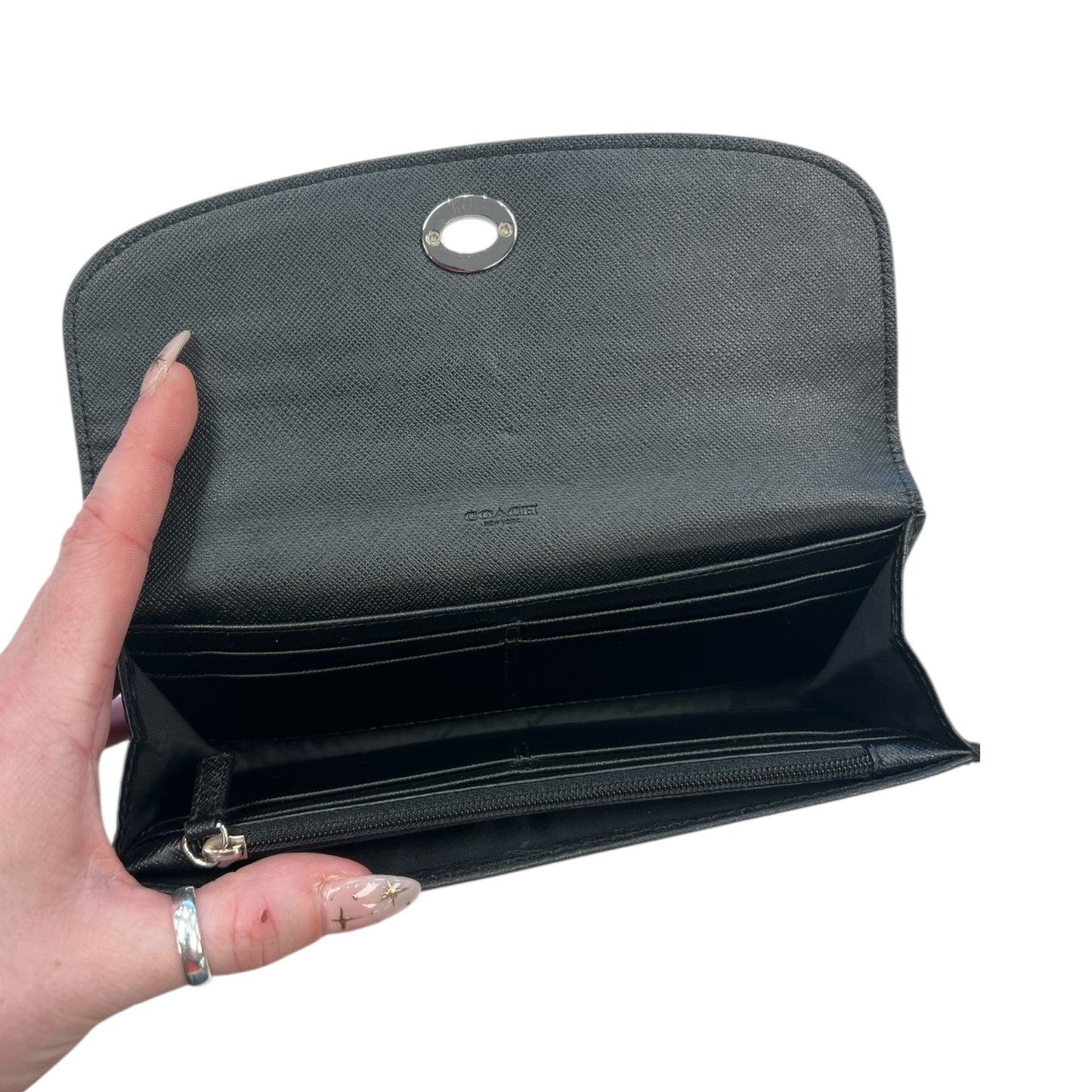 Wallet Designer By Coach In Black, Size:Large