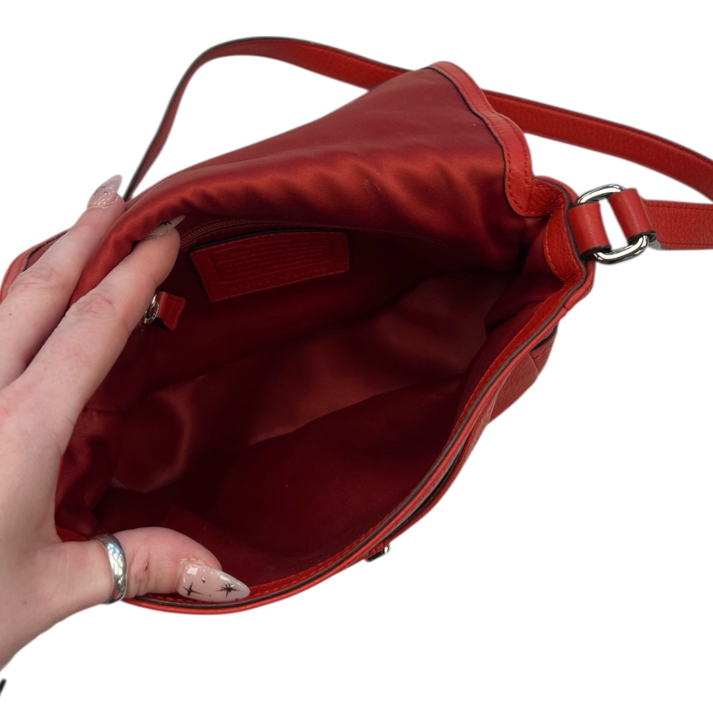 Crossbody Designer By Coach In Orange, Size:Medium