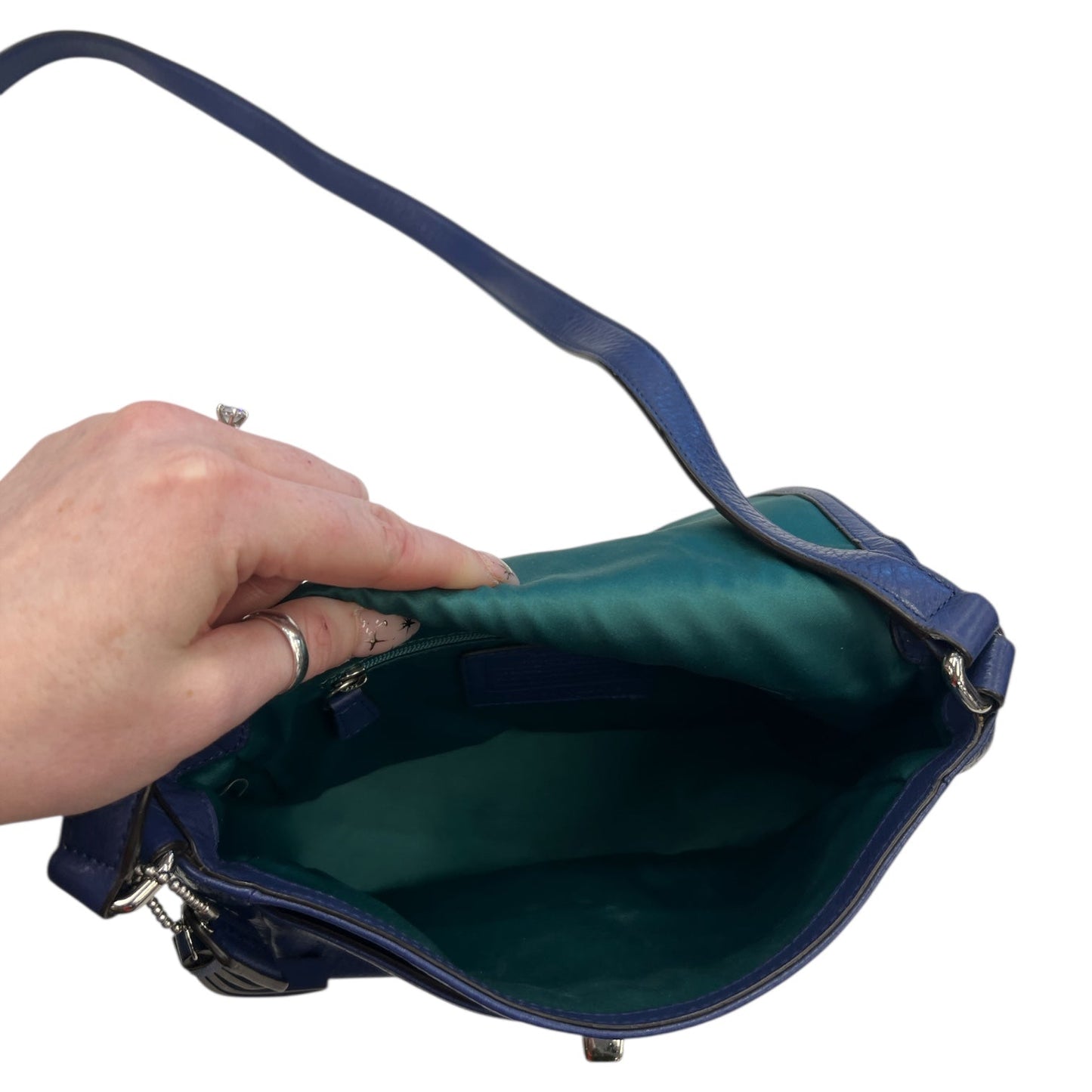 Crossbody Designer By Coach In Blue, Size:Medium