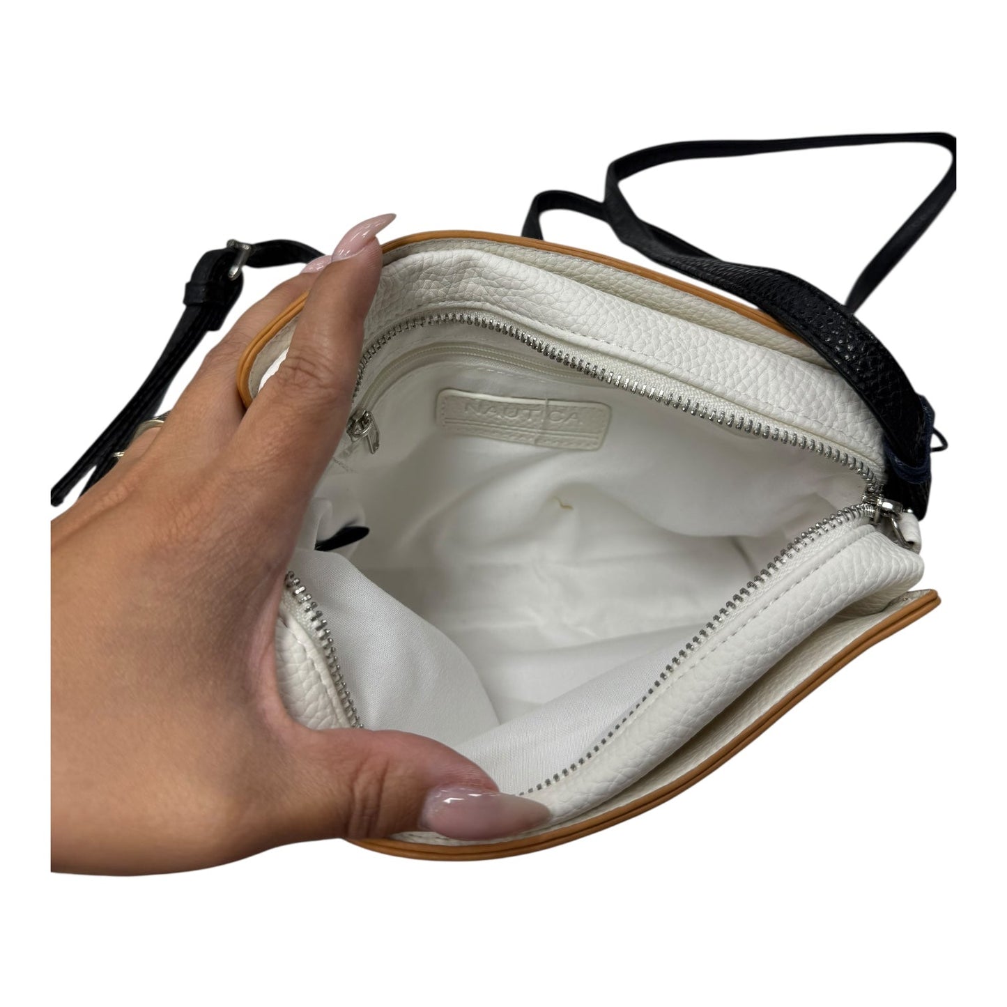 Crossbody By Nautica In Tan & White, Size:Medium