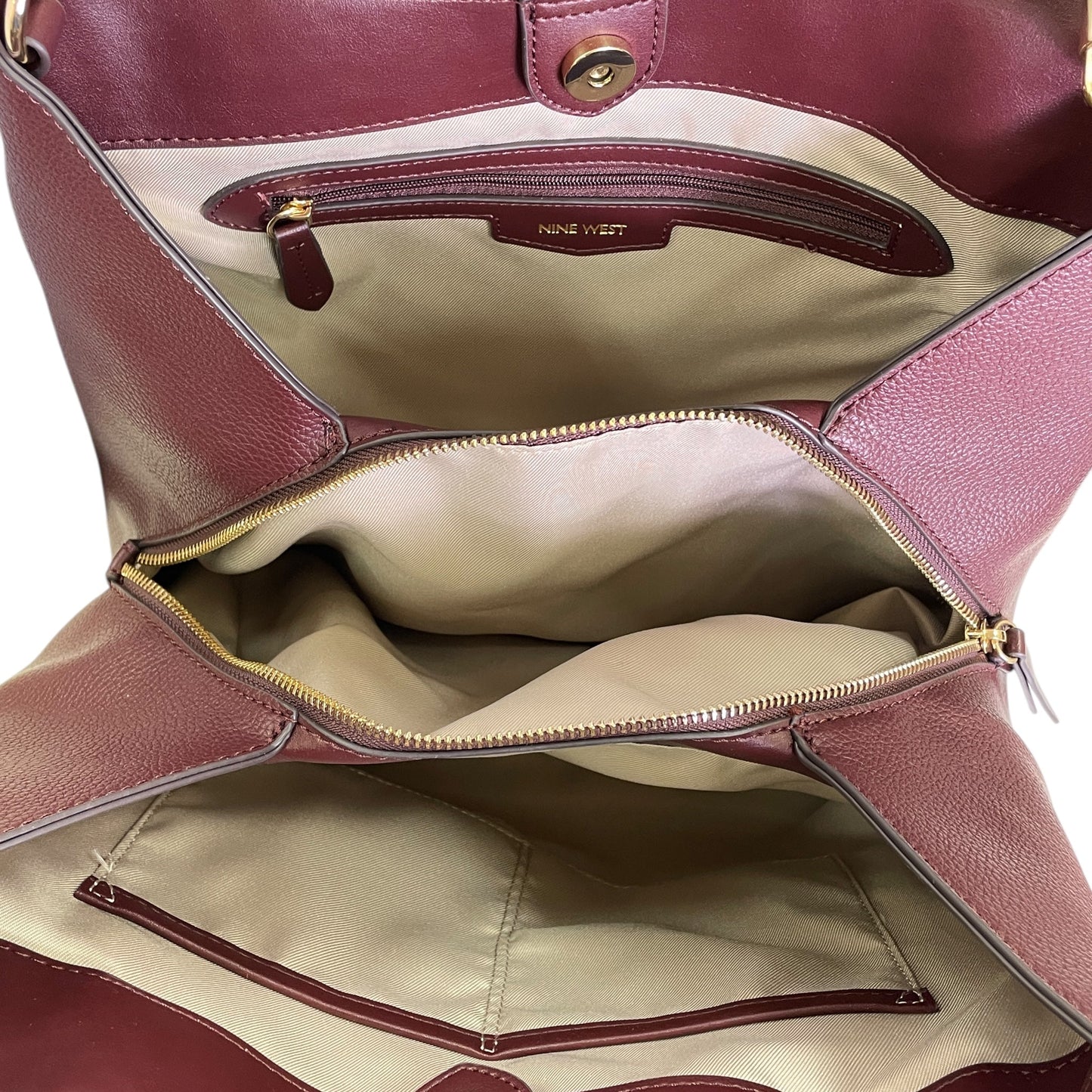 Handbag By Nine West In Maroon, Size:Large